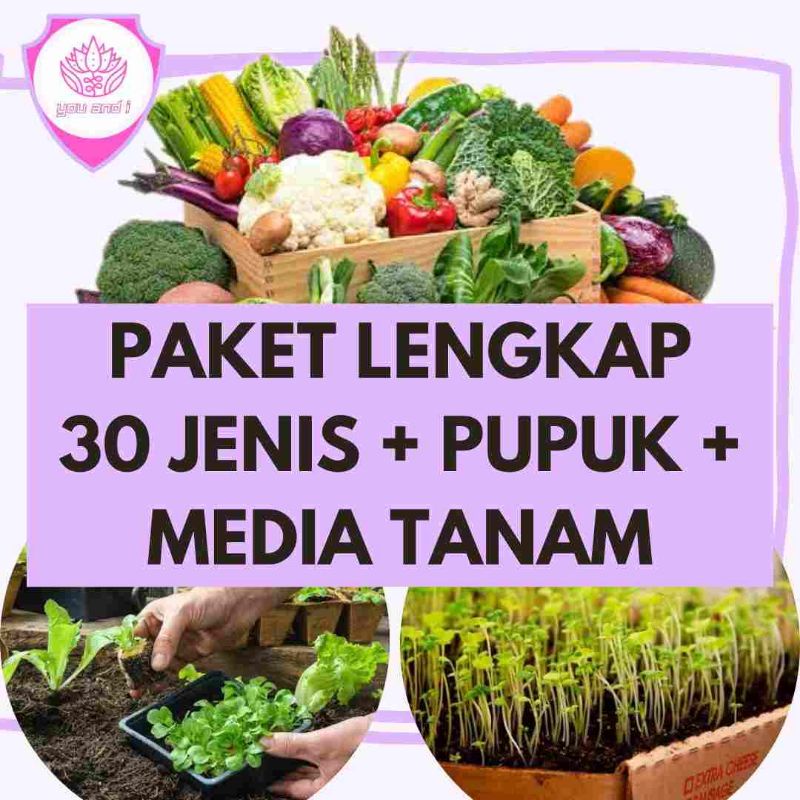 PAKET LENGKAP 30 Benih Berkebun + Bonus PUPUK
