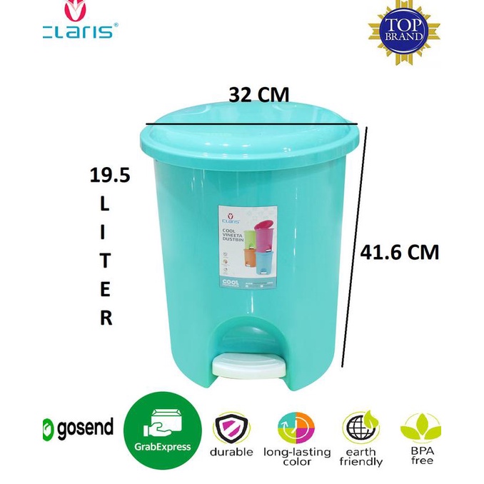 Jual Gojek Tempat Sampah Injak Claris Vineeta 1167 Step On Dustbin 20