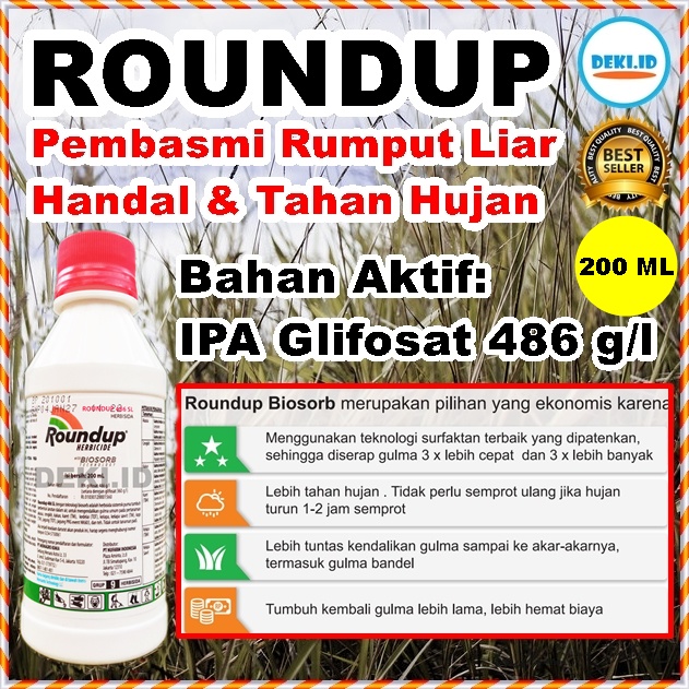 Jual Roundup 486 Sl 200 Ml Obat Pembasmi Rumput Liar Gulma Herbisida