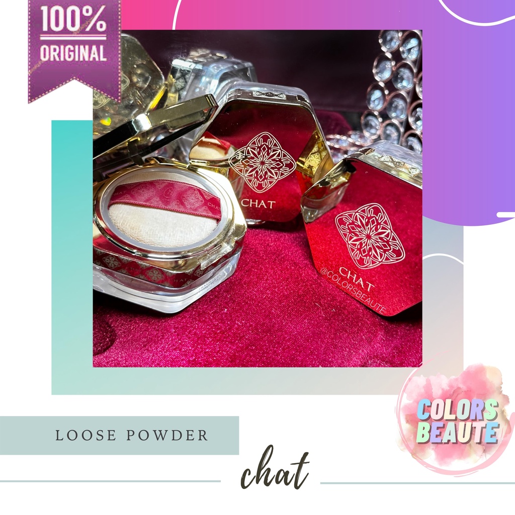Jual CHAT COSMETIC LOOSE POWDER setting powder | Shopee Indonesia