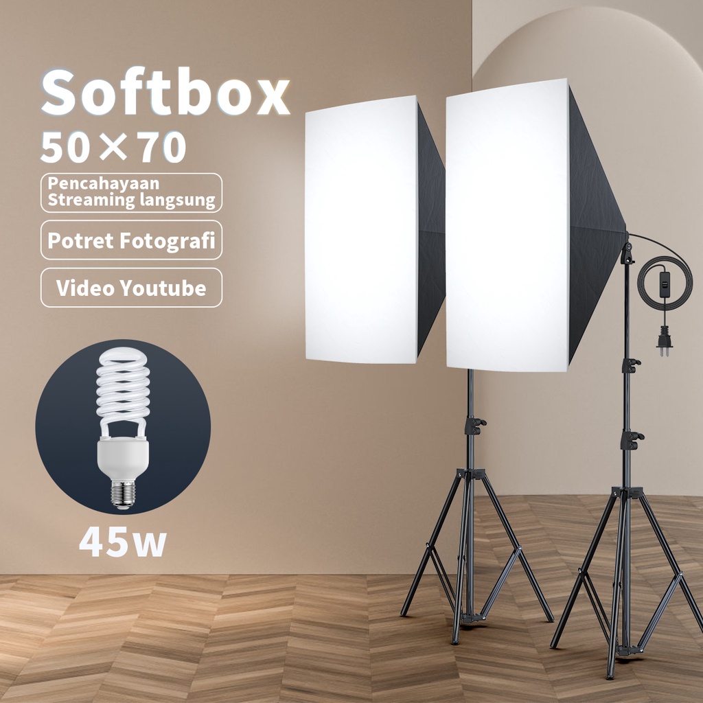 Jual Paket Studio Softbox Lighting Studio Photography Lighting Kit E27