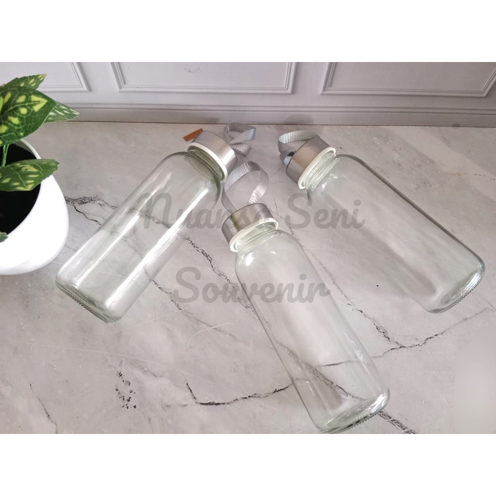 Jual Souvenir Botol Termos Kaca Botol Tumbler Minum Botol Bening 300ml Botol Infused Water Polos 9428