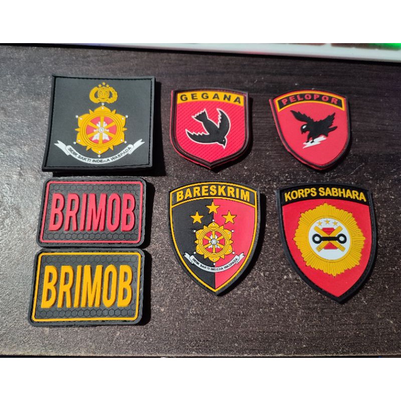 Jual patch rubber/emblem karet/PELOPOR/GEGANA/BARESKRIM/SABHARA ...
