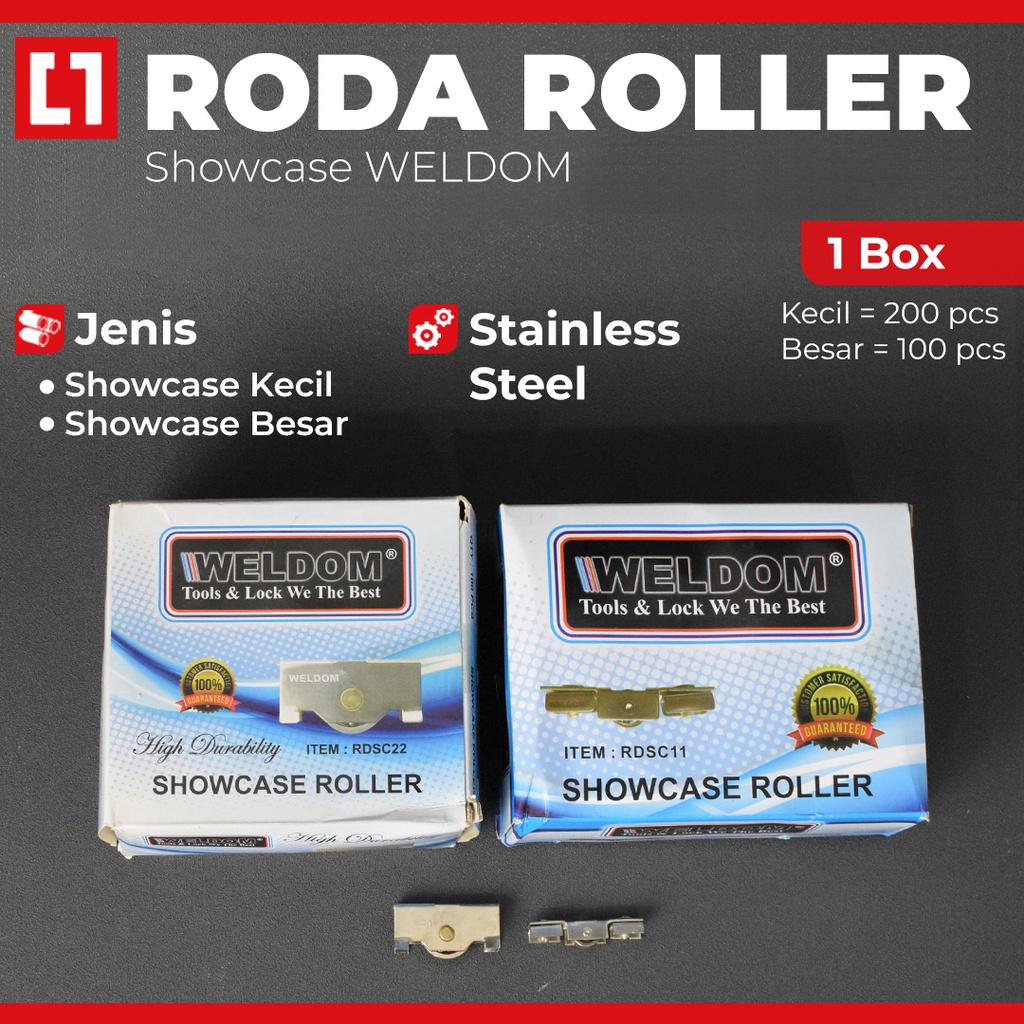 Jual WELDOM Roda Pintu Etalase Showcase Geser Sliding Kecil / Besar 1 ...