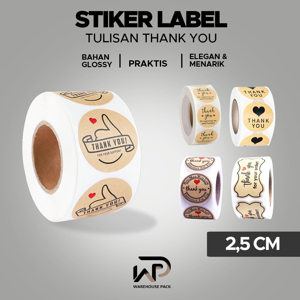Jual Stiker | 500 PCS (1 Roll) Stiker Label Thank You For Your Order ...