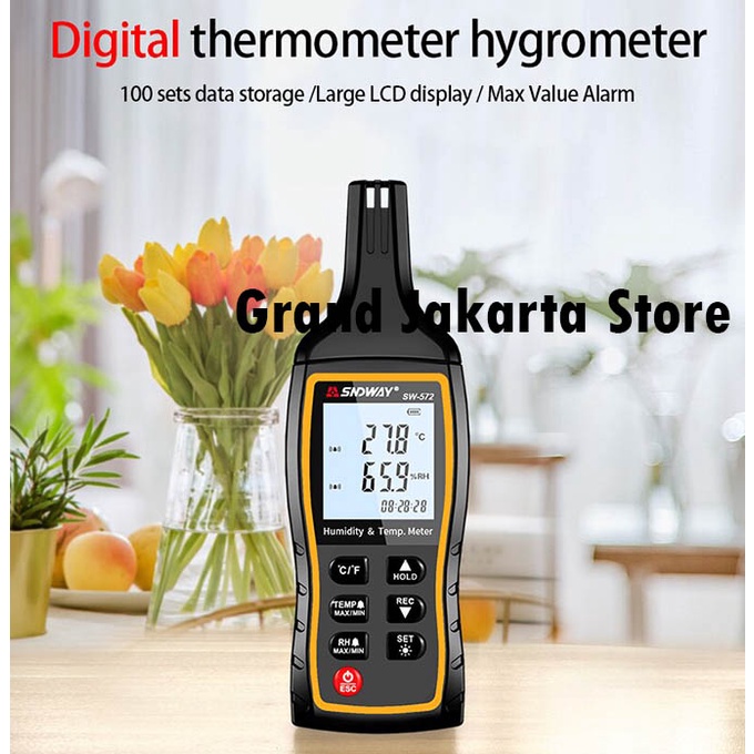 Jual Humidity Temperature Meter SNDWAY SW-572 Thermometer Hygrometer ...