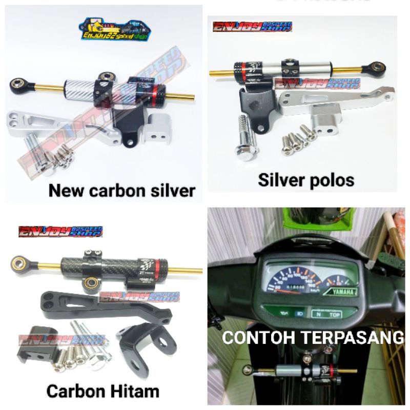 Jual Paket Stabiliser Matris Stabilizer Steering Dumper Clik Carbon Silver Plus Breket