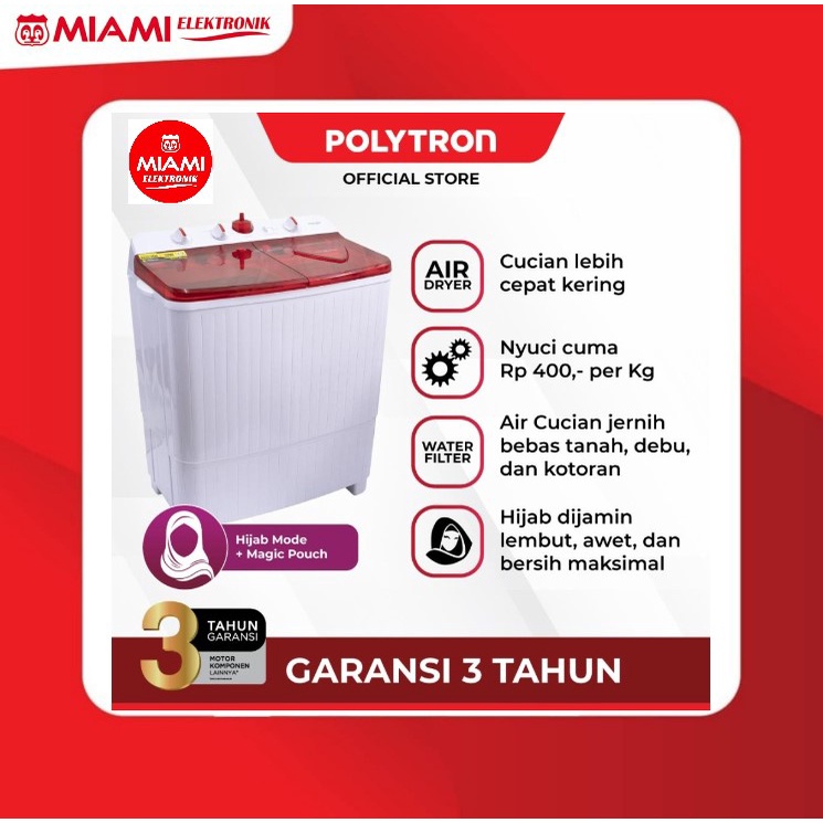 Jual POLYTRON PWM 951 Mesin Cuci 2 Tabung 9,5Kg Primadona Samba ...