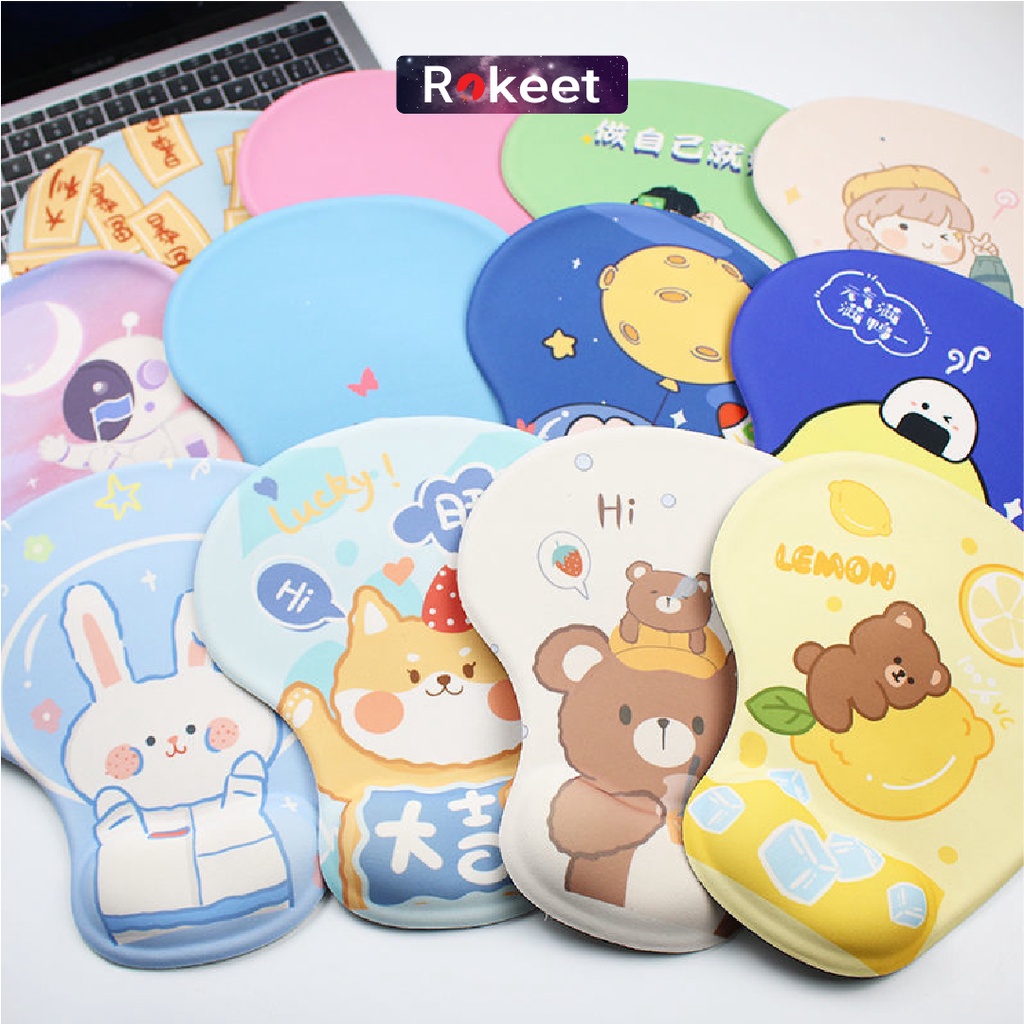 Jual Rokeet Mouse Pad Silikon Anti Slip Motif Kartun Lucu Dengan Bantalan Pergelangan Tangan 0514