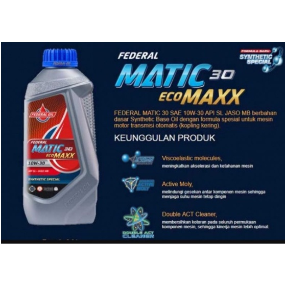 Jual Oli Federal Matic Ecomaxx Ml Shopee Indonesia