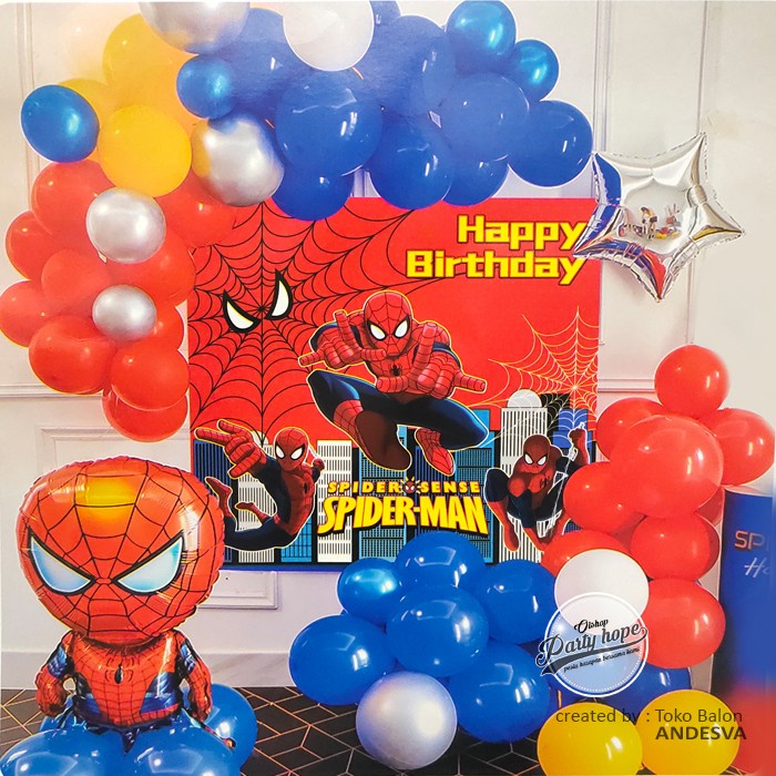 Jual Set Dekor Balon Spiderman Paket Dekor Balon Hbd Avenger Spiderman Shopee Indonesia