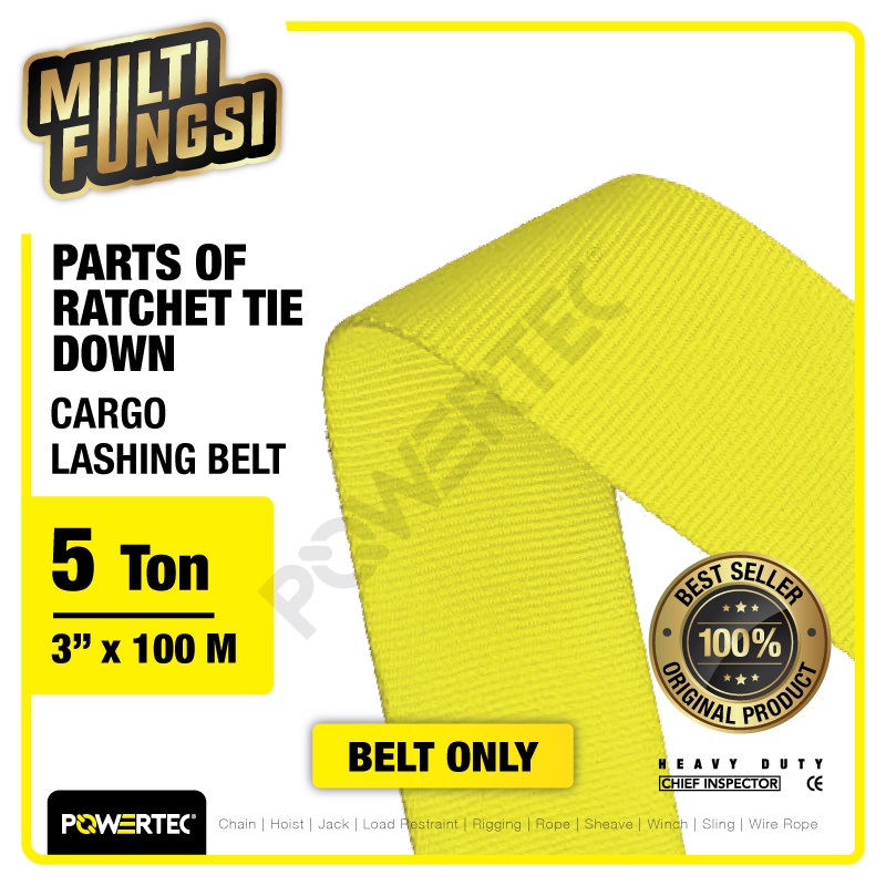 Jual POWERTEC Belt Sabuk Ratchet Tie Down Cargo Lashing 3