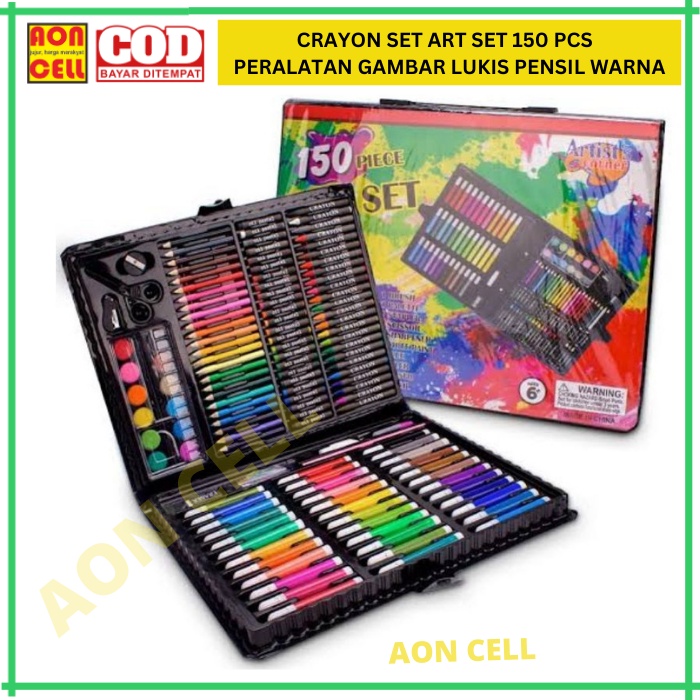 Jual ART SET 150 CRAYON SET 150 ALAT LUKIS MENGGAMBAR MEWARNAI KOMPLIT ...