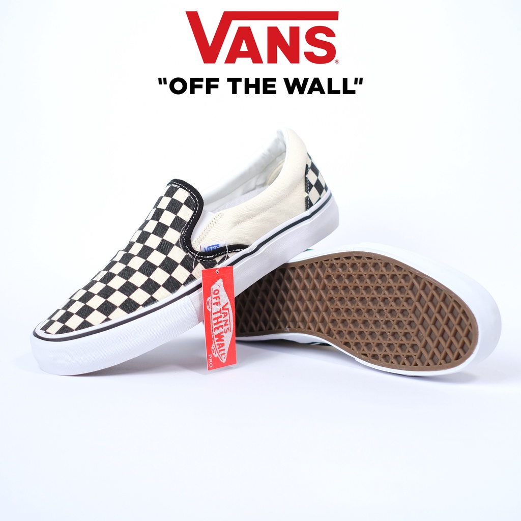 Vans Checkered Slip Ons Vans Slip On Pro Checkerboard Black And