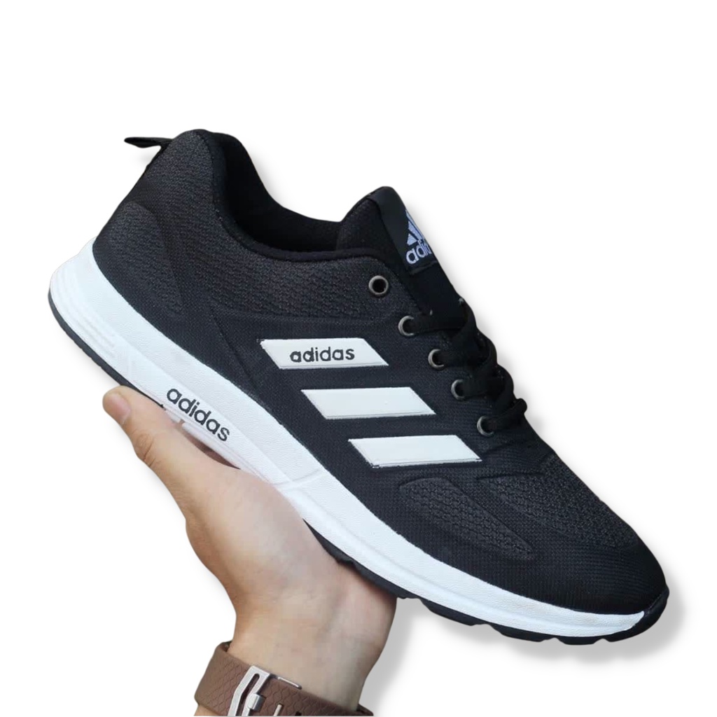Jual Sepatu Sneakers Adidas Cloudfoam Tiga Varian Warna Hitam, Abu dan