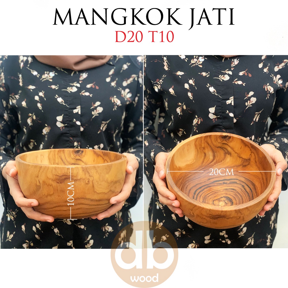 Jual Mangkok Kayu Jati 20cm Shopee Indonesia 9696