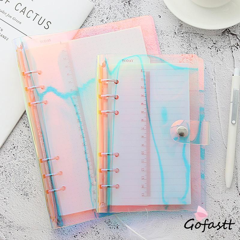 2 Pieces A5 Ring Binder Cover, Refillable Paper PVC Binder, Loose Leaf Personal Planner Binder, 6 Holes, Waterproof, Transparent, With Snap Button, For Diary, Office, Home, School - View #3