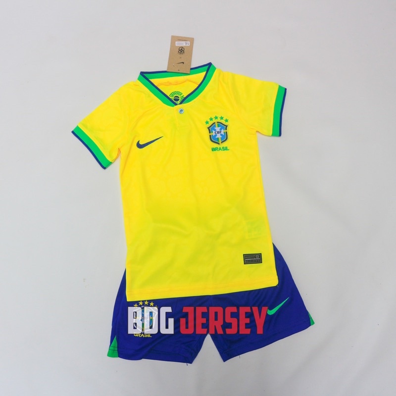 Jual Jersey Anak Brazil Home Kids Official 2022 2023 Grade Ori Top ...