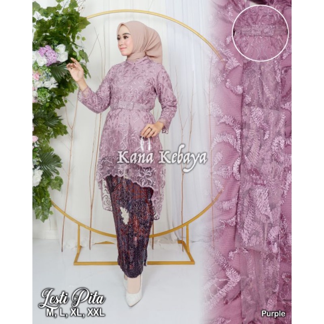 Jual stelan kebaya lesty/kebaya lesty pita/kebaya cantik/kebaya wisuda