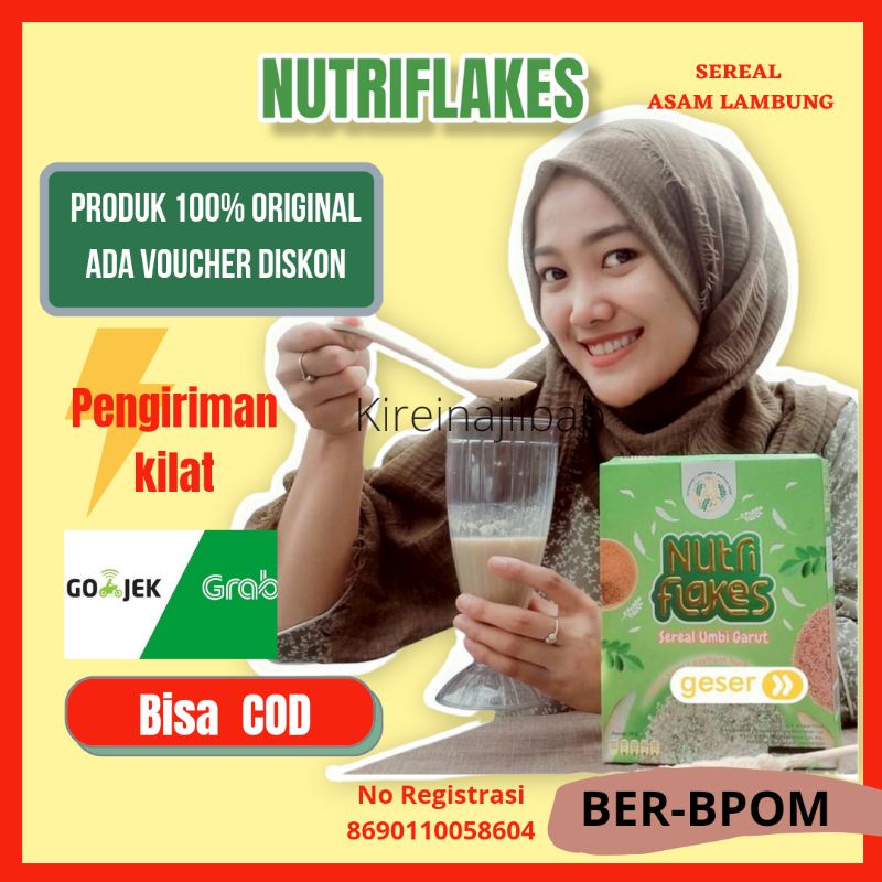 Jual NUTRIFLAKES SEREAL UMBI GARUT SOLUSI ASAM LAMBUNG MAAG GERD ORI