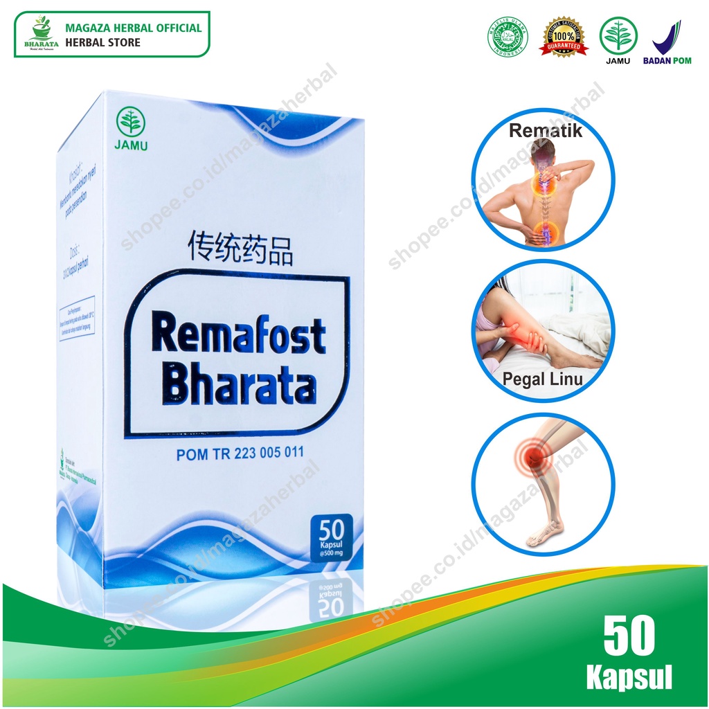Jual Obat Asam Urat REMAFOST BHARATA Nyeri Sendi Rematik Herbal Tulang ...