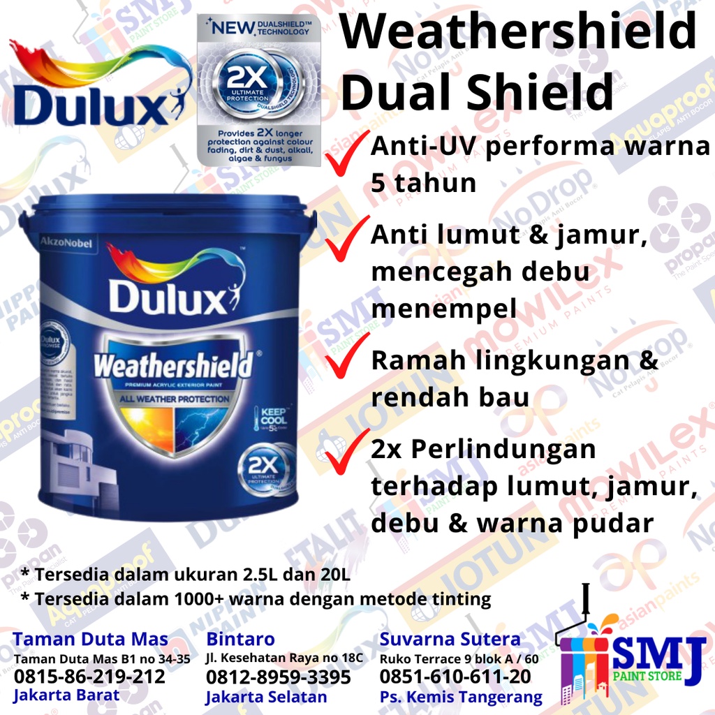 Jual Cat Tembok Exterior Luar Dulux Dualshield Weathershield Tinting