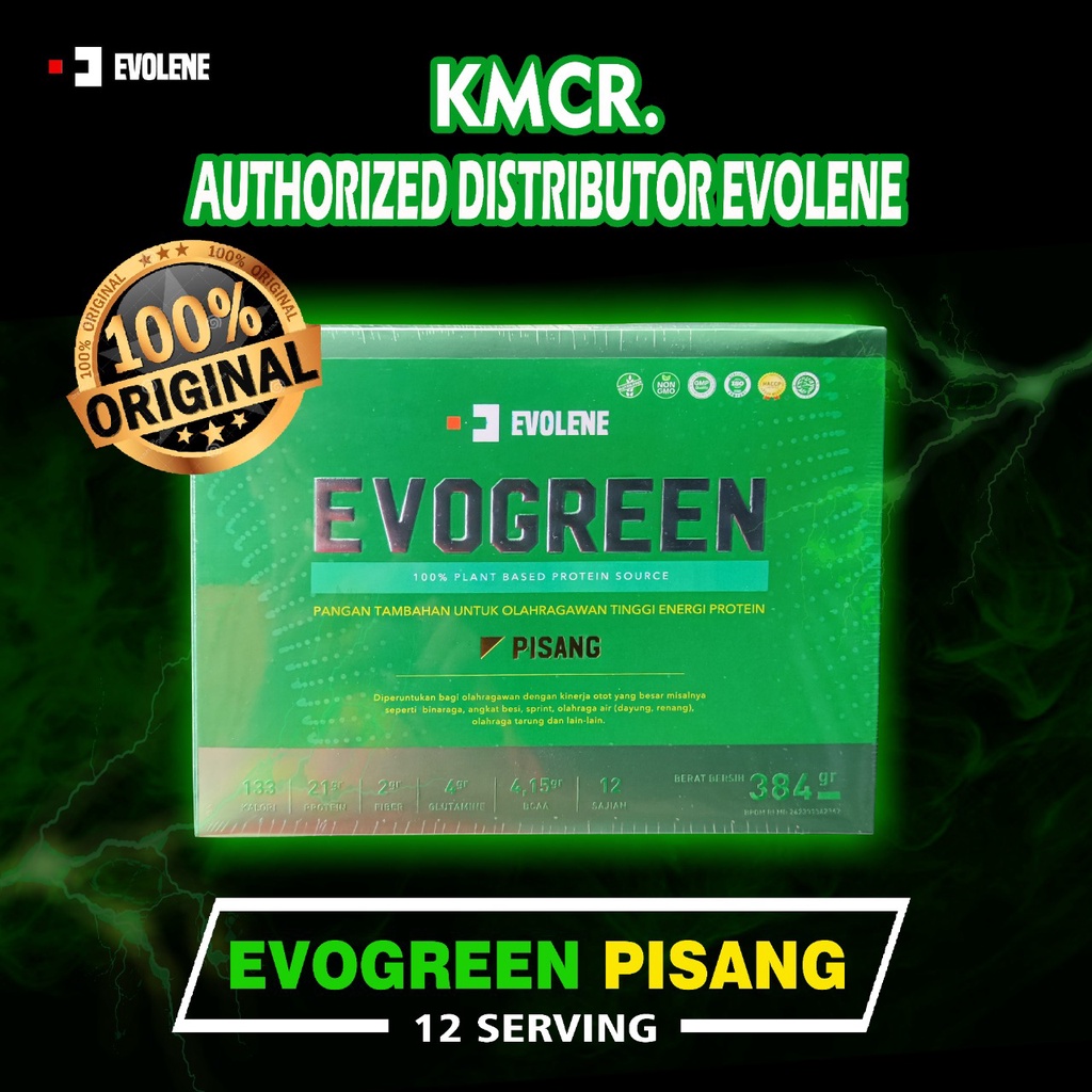 Jual EVOLENE EVOGREEN PROTEIN PLANT VEGAN EVO GREEN 12 SACHET - KMCR ...