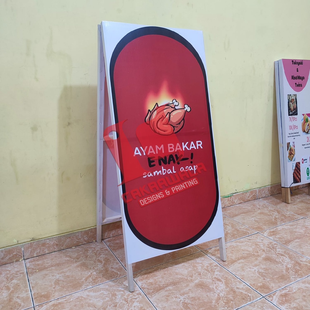 Jual Stand Banner Kayu Ukuran 50 X 110 Segitiga Banner Kayu A