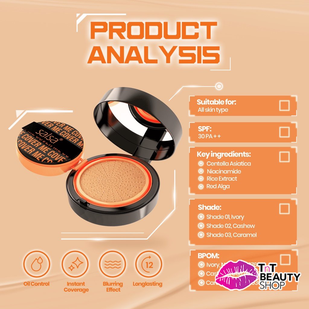 Jual SALSA Cover Me BB Cushion Semi Matte Medium Coverage