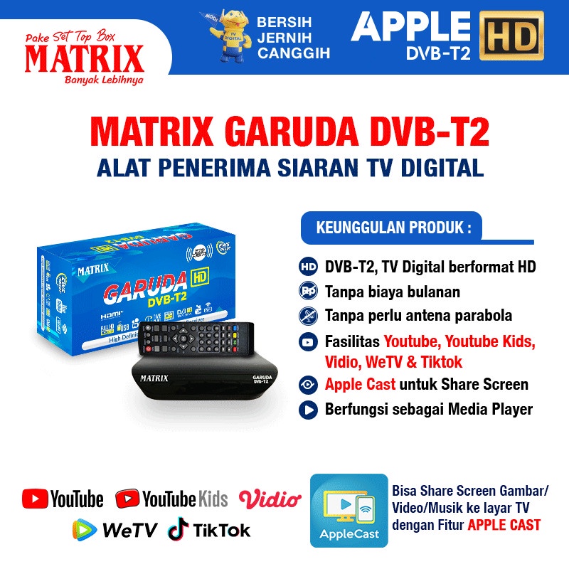 Jual Set Top Box Tv Digital Matrix Garuda DVB T2 set top box tv analog ...