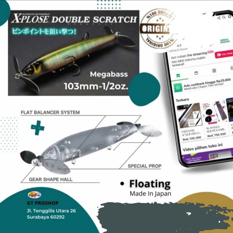 Jual MEGABASS XPLOSE DOUBLE SCRATCH FLOATING 14G Shopee Indonesia
