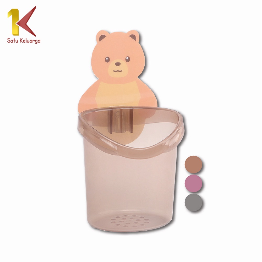 Jual Satu Keluarga Rak Tempel Tempat Sikat Gigi Bear C452 Toothpaste ...