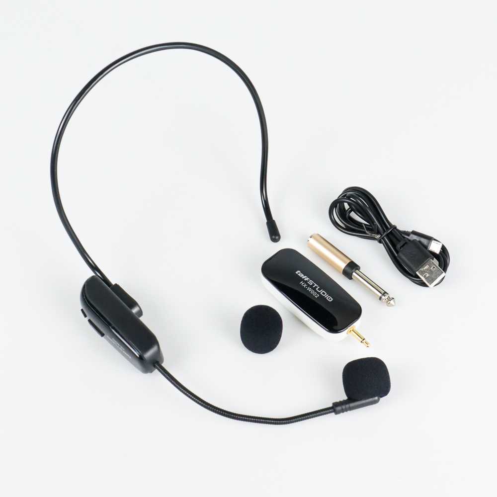 Jual Headset Microphone Wireless Uhf Call Center Mic With Transmitter Hx W Taffstudio