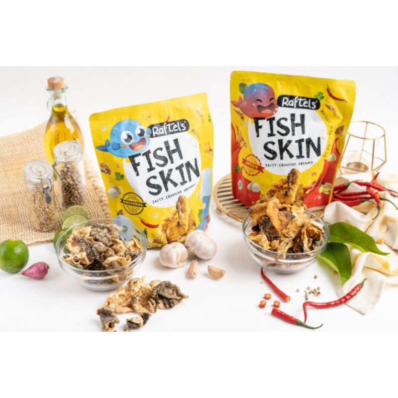 Jual Raftels Fish Skin Kulit Ikan Crispy Snack Cemilan Siap Makan ...