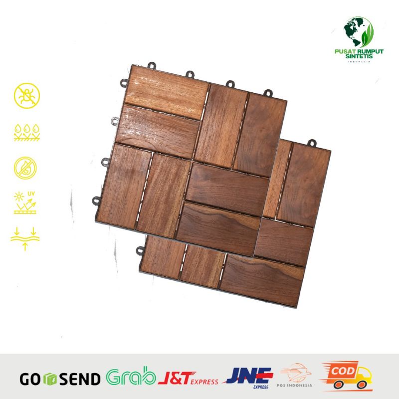 Jual Lantai Kayu Jati Bongkar Pasang Decking Tile Kayu Jati Asli Cm X Cm Tinggi Cm