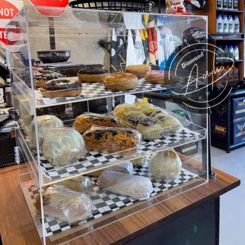 Jual Etalase Display Makanan Akrilik / Etalase Cake, Kue, Nastar, Bolu