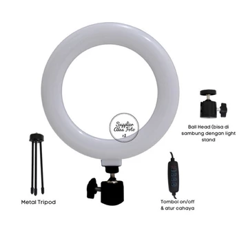 SAF Ring Light 16cm 26cm FREE Tripod Lipat Lampu Selfie Vlogger Livestreamer