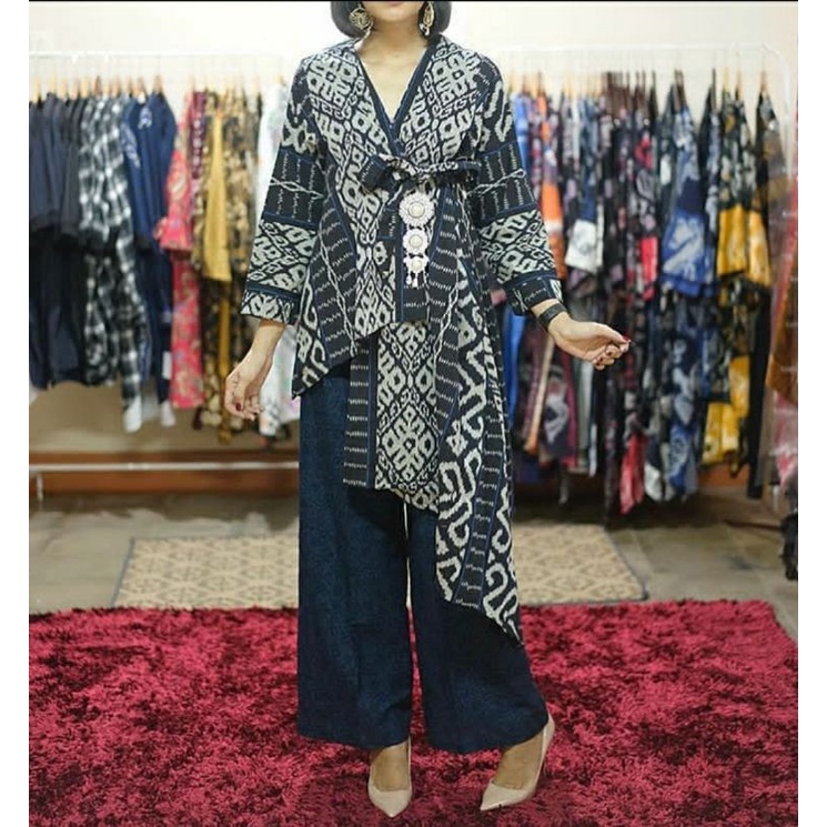 Jual blouse osaka atasan baju batik modern hitam rote elegant original ...