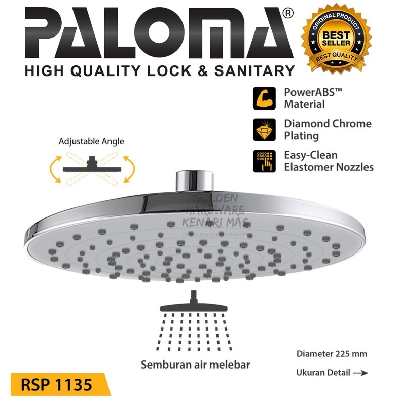 Jual Paloma Rsp Kepala Shower Rain Shower Kamar Mandi Dengan Silica Gell Inch Abs Chrome