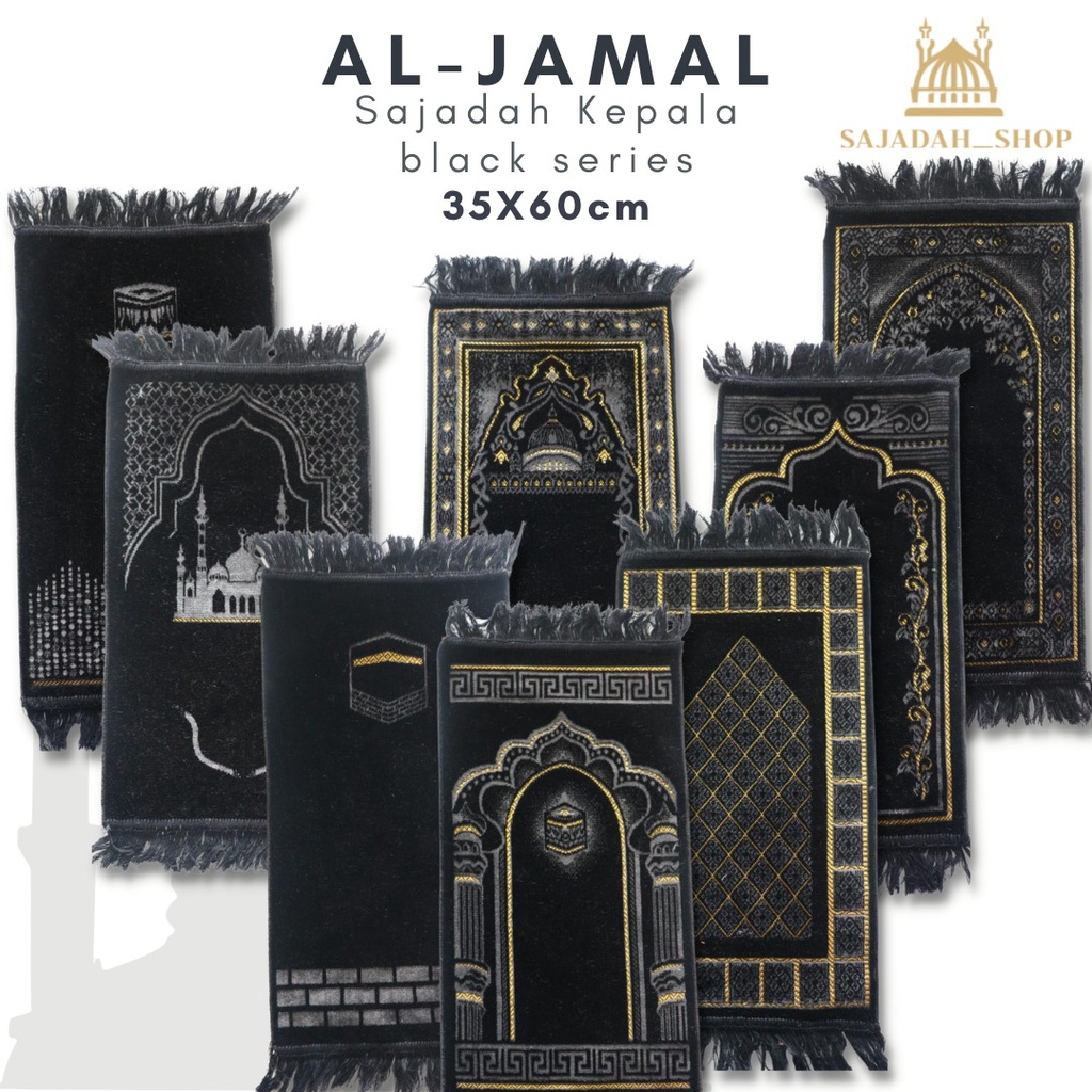Sajadah Kepala Bulu Traveling  AL Jamal Turkey ( Series Black ) / Oleh oleh Haji&Umroh