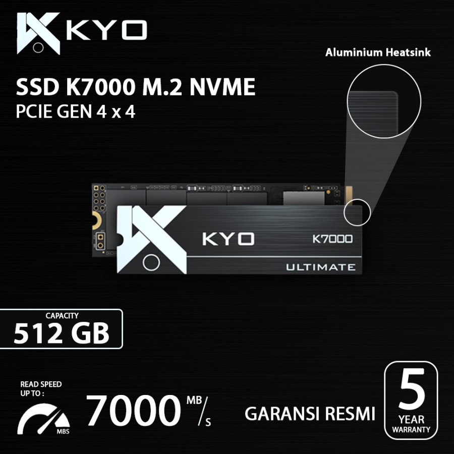 Jual KYO ULTIMATE K7000 PCIe 4.0 NVME SSD 512GB M.2 NVMe Gen 4 x4 ...