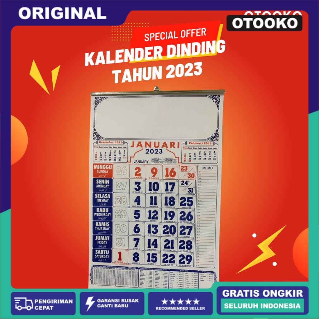 Jual Kalender 2023 Kalender Dinding Tahun 2023 Gantung Calendar Ada Waktu Sholat Aesthetic 2523