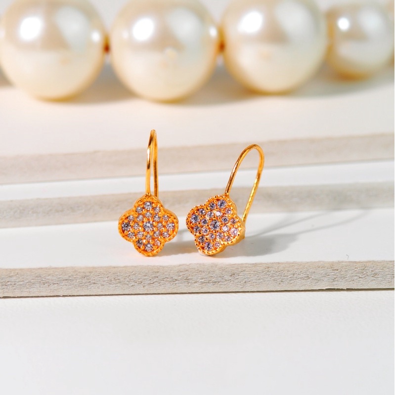 Jual Anting Emas Kawatan Clover Mata Tabur Toko Emas Gadjah Shopee