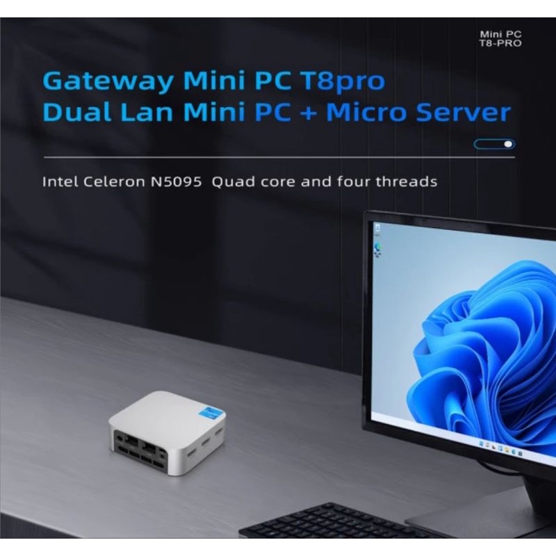 Jual MINI PC T8 PRO 8/256GB SSD Intel N5095 Tiga HDMI Tiga USB Dual LAN ...