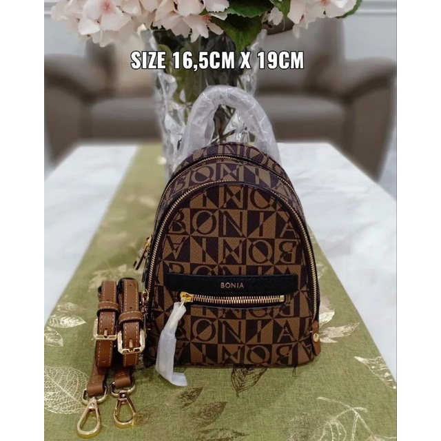 Jual tas bonia original ransel sling bag monogram xs Shopee