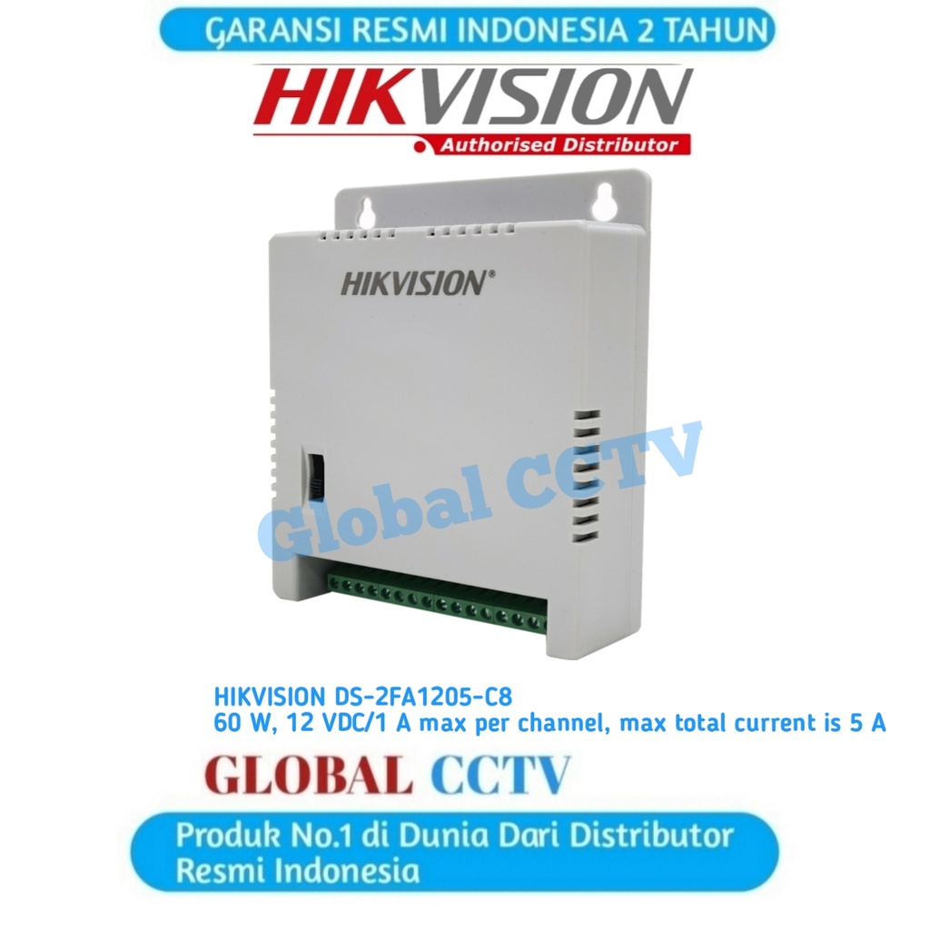 Jual HIKVISION POWER SUPPLY 8 CHANNEL 60W 12V DC / 1A POWER SUPPLY HIK