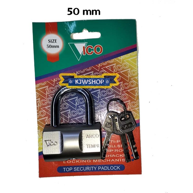 Jual Gembok Bulat Vico 50mm Gembok Pagar 50mm Leher Pendek Gembok Pintu