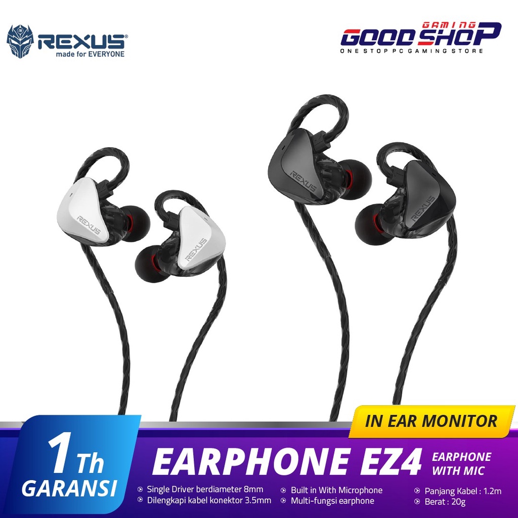 Jual Rexus Earphone EZ4 With Mic - Gaming Earphone | Shopee Indonesia