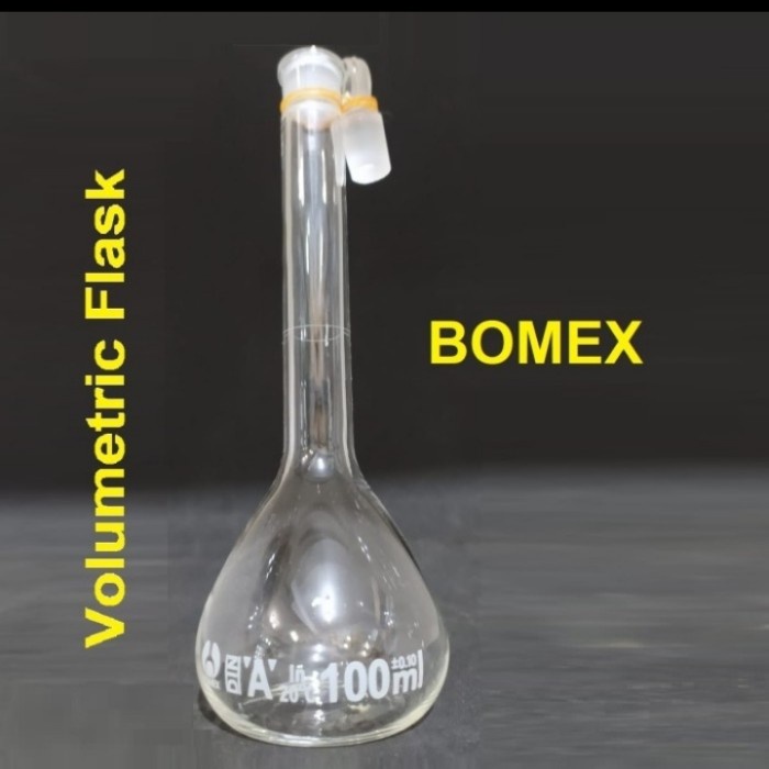 Jual Labu Ukur 100ml Labu Takar Volumetric Flask W Stopper Bomex Shopee Indonesia 0843