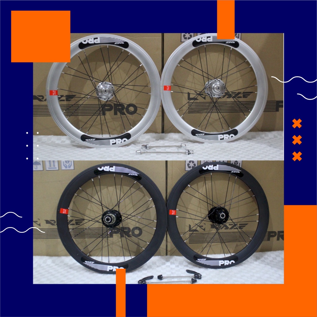 Jual Velg rims wheelset sepeda lipat raze pro 20 murni Discbrake 406 ...